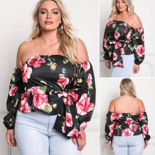 off the shoulder plus size tops