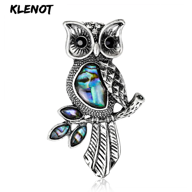 

Vintage Owl Animal Brooches Bird Branch Brooch Natural Abalone Shell Metal Pins Crystal Brooch Diamonds Pin Banquet Holiday Gift