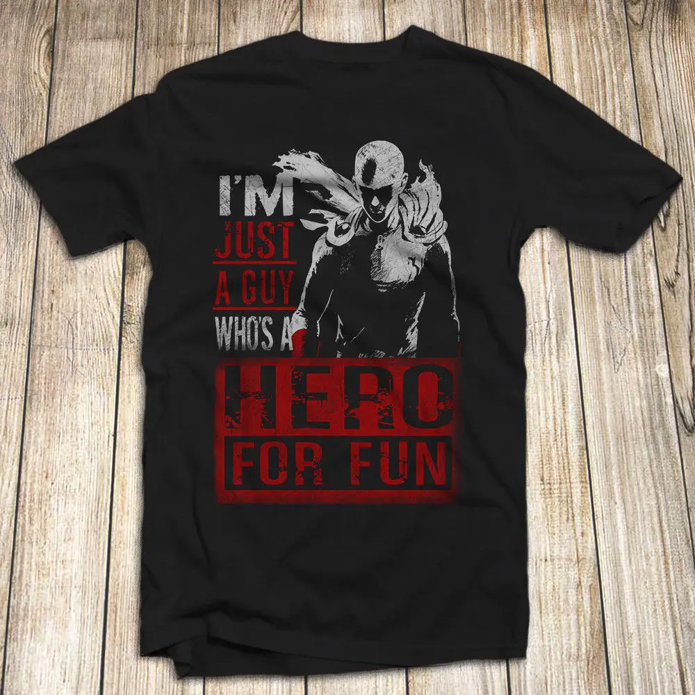 One Punch Man T-Shirt 100% Хлопковая мужская футболка с рукавом манга из США Saitama Летняя |