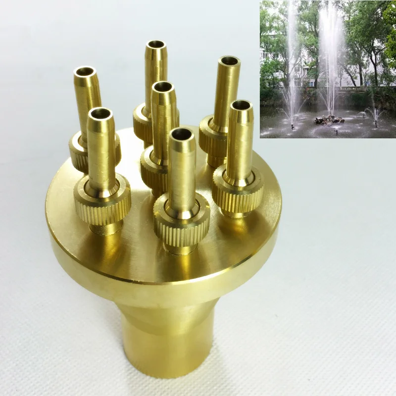 Factory Direct 1" 1.5" 2" Center Straight Fountain Nozzles Copper Brass