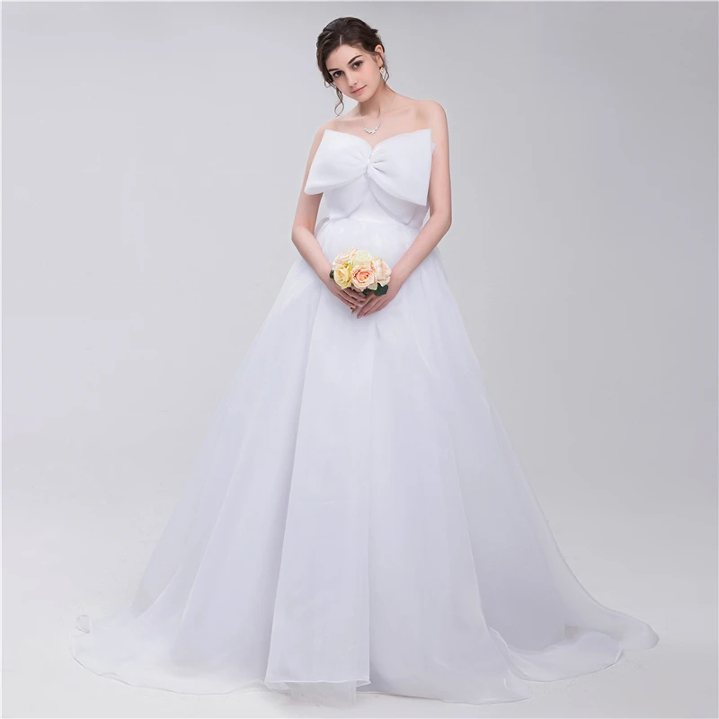 Forevergracedress Элегантное белое свадебное платье с большой бант длинные Кружево на спине свадебное платье плюс Размеры индивидуальный заказ