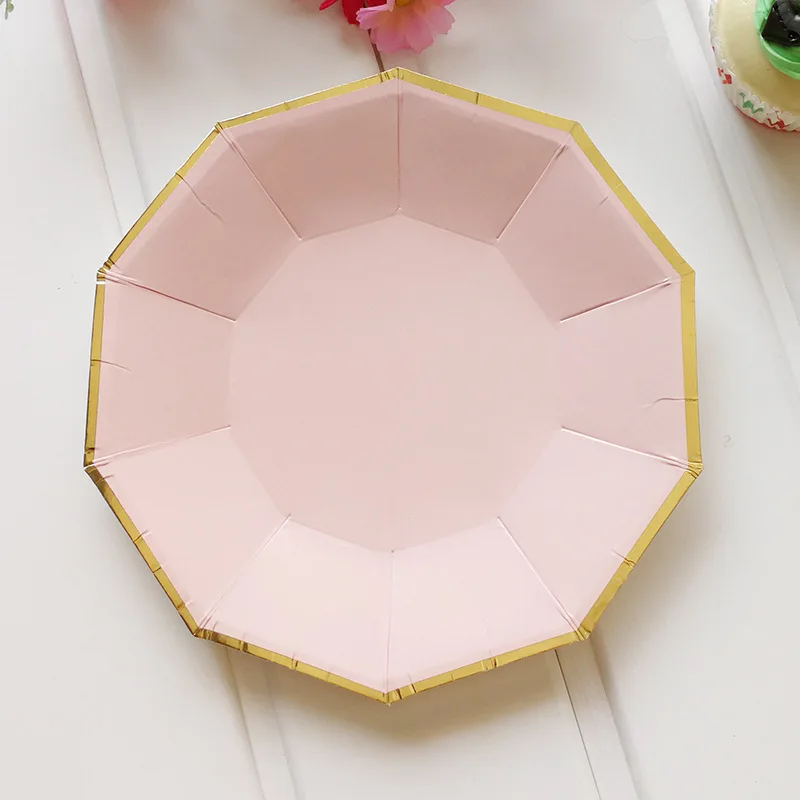 8pcs Macaron Color Disposable Tableware Paper Plates Cup Straw DIY Birthday Baby Shower Girl Wedding Hen Party Supplies SAD8 (5)