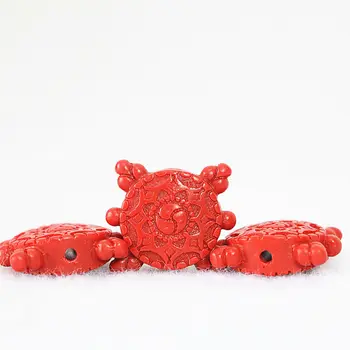 

Synthetic red cinnabar 19x21mm carving flower tortoise pendant beads diy jewelry 5pcs B945
