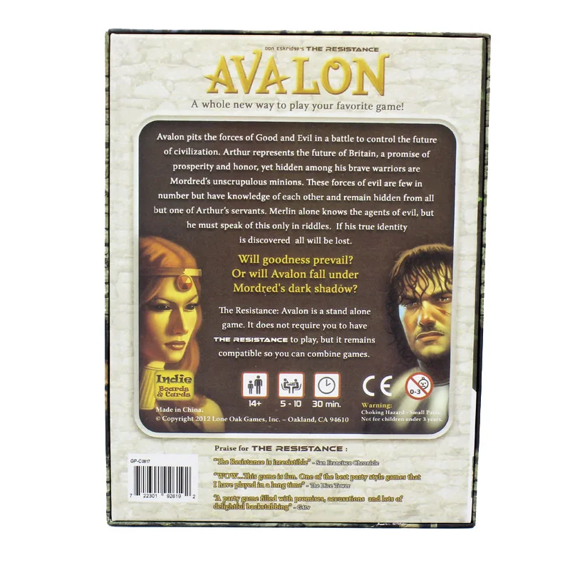 2019 New Resistance Avalon Indie Family Interactive Full English Board Game Card Children's Educational Toys