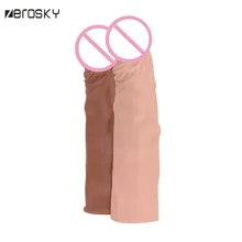 Zerosky soft penis extension enlargement cream reusable condoms big dildos penis sleeve extender adult sex toys for men