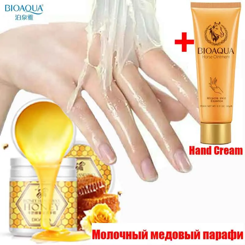 

Bioaqua Milk Honey Paraffin Wax Hand Mask Hand Care Moisturizing Whitening Skin Care Exfoliating Calluses Hand Film Hand Cream