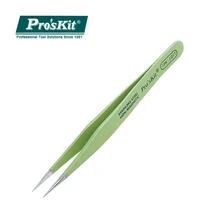 Pro'sKit 1 PK-101 T изолированный термостойкий антистатический круглый куспидный Прямой пинцет для паяльной станции зажимной инструмент(120 мм