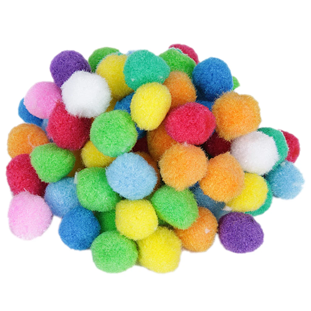 

80pcs Colorful Round Felt Pompon Balls Table Story Fibre Art DIY Kids Craft