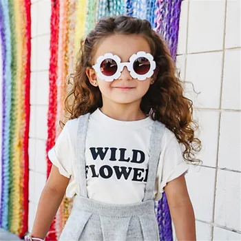

2019 NEW Sun Flower Round Cute kids Vintage Round Sunglasses Fashion Children Sun Glasses For Boy Girls Infant Eyewear UV400