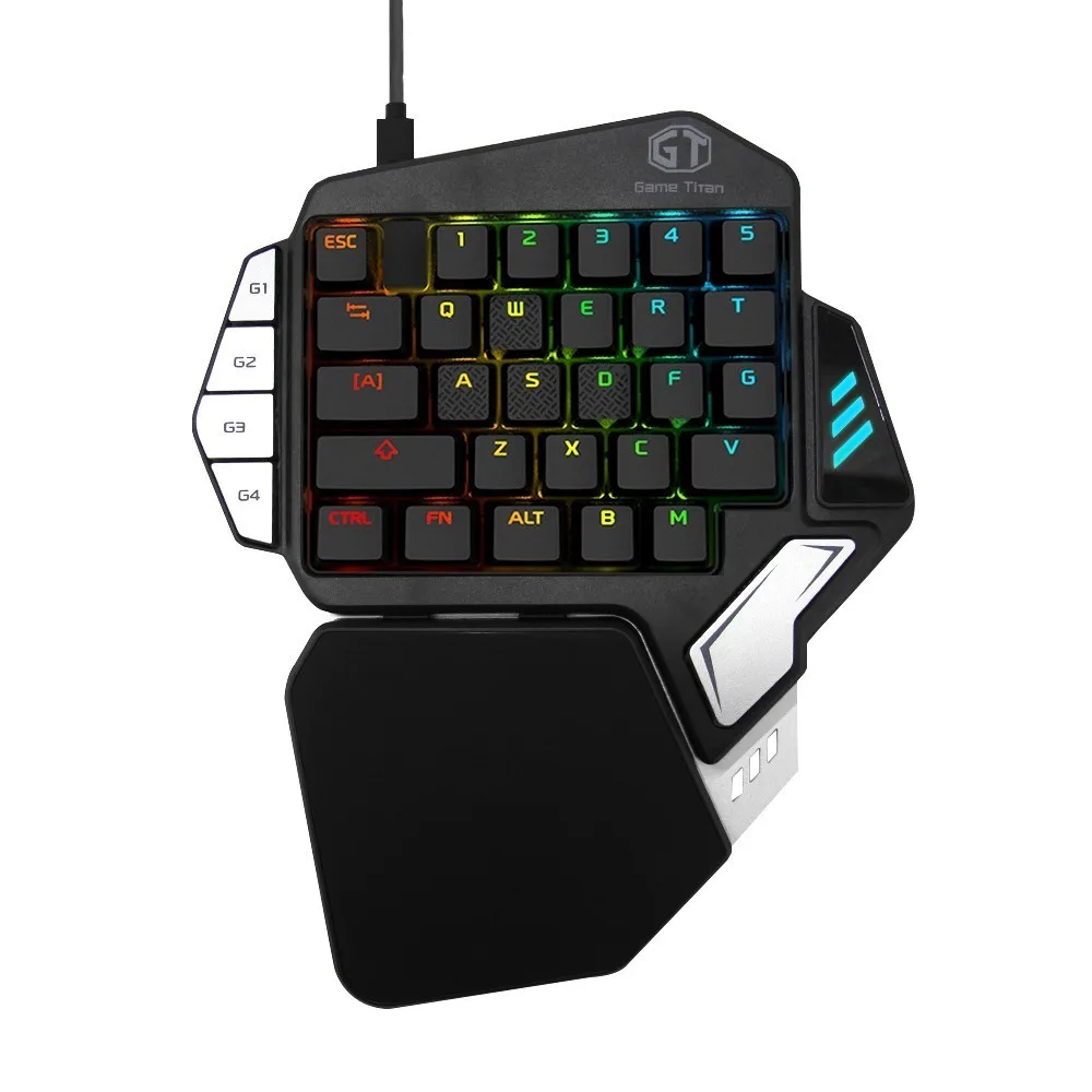 Delux игровая клавиатура T9X с одной рукой Механическая Проводная эргономичная RGB клавиатура и Delux M625 PMW3360 Проводная геймерская мышь для PUBG - Цвет: Delux T9X