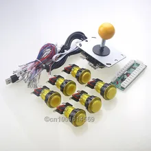 New Zero Delay USB Encoder To PC Joystick Games + 5 Pin Arcade Gamepads + 6 x LED Buttons Mini Table Top Arcade Machine Project