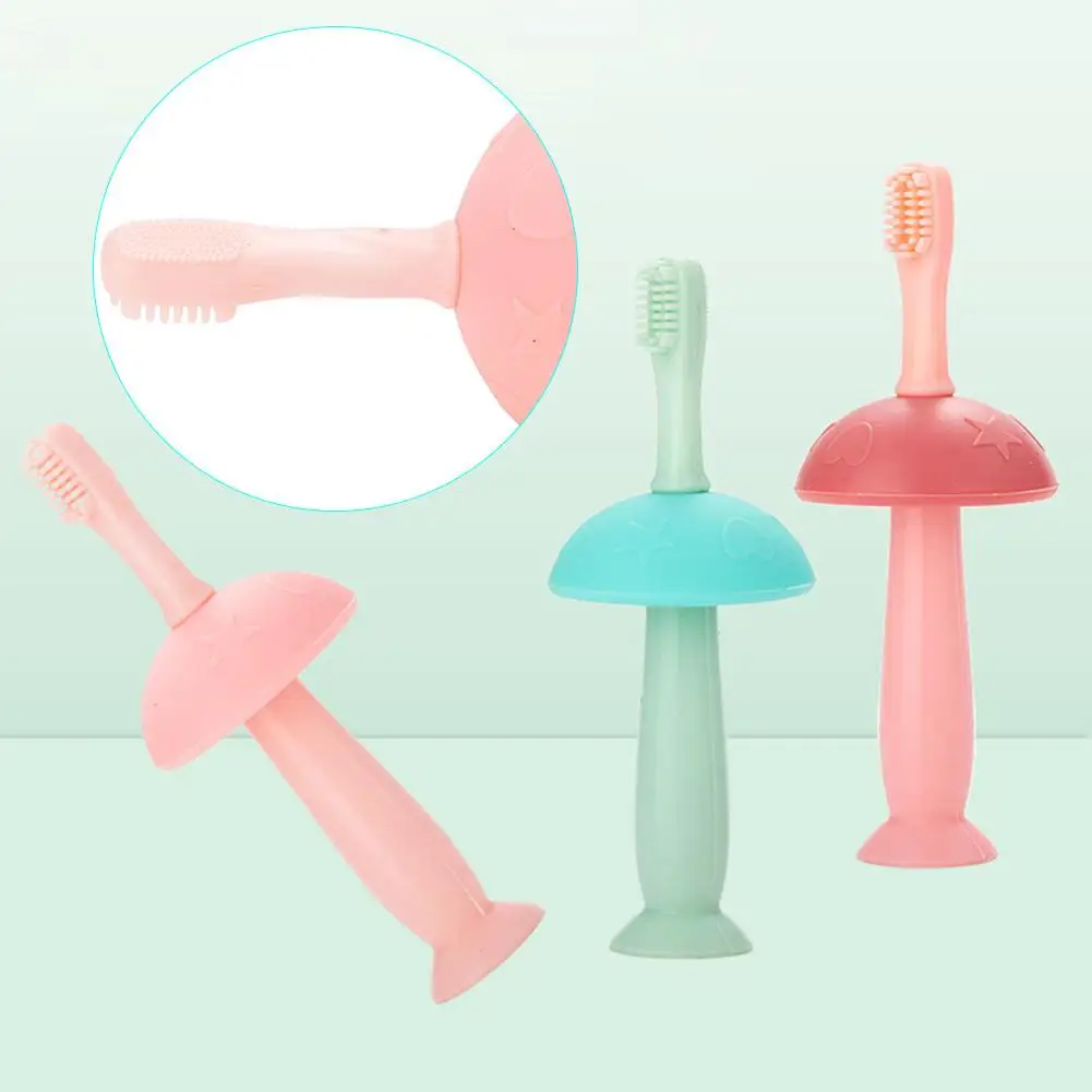 Mushroom Baby Infant Teether chewing Brush Baby Silicone Training Toothbrush Dental Oral Baby