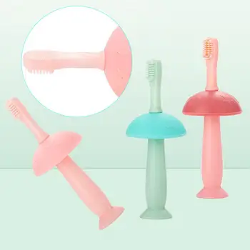 

Mushroom Baby Infant Teether chewing Brush Baby Silicone Training Toothbrush Dental Oral Baby Care Tooth Brush