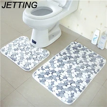 2 шт хлопковый абсорбирующий мягкий коврик для ванной в форме гальки, нескользящий коврик для туалета, Набор моющийся санитарный набор посуды