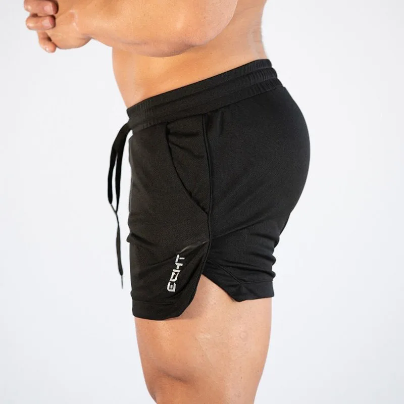 

2019 Men Fitness Bodybuilding Shorts Man Summer Gyms Workout Male Breathable Mesh Quick Dry Sportswear Jogger Beach Short Pants