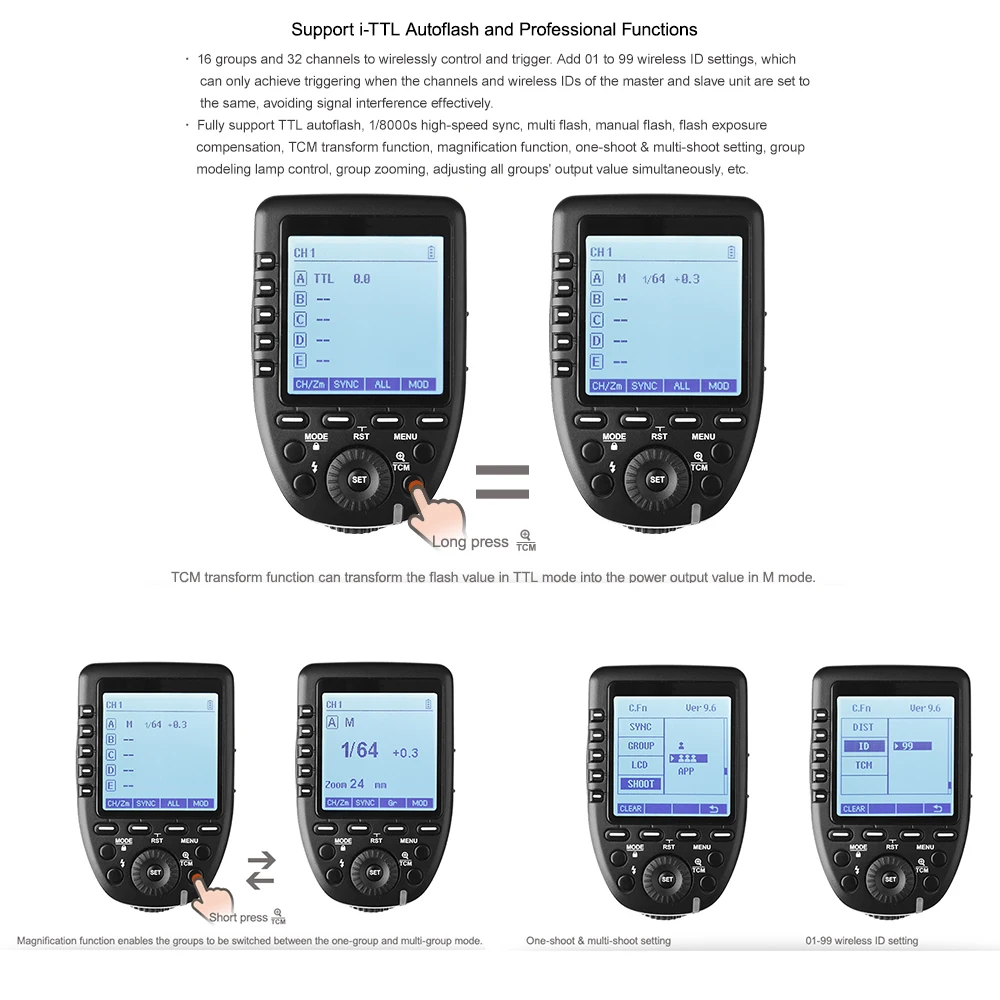 Pre-Sale New Arrival Godox i-TTL II 2.4G Wireless X system High-speed with Big LCD Screen Transmitter Xpro-N For Nikon (14)