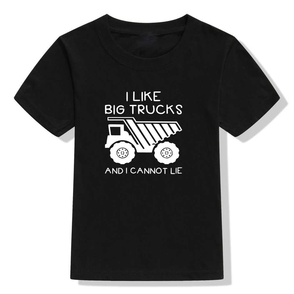 Детская футболка с надписью I Like Big Trucks and Can Lie детские топы круглым вырезом