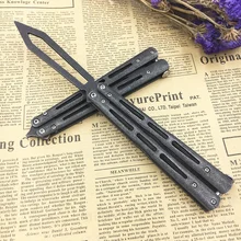 440C Stainless Steel Training knife butterfly balisong folding knife butterfly Trainer dull tool no edge balde