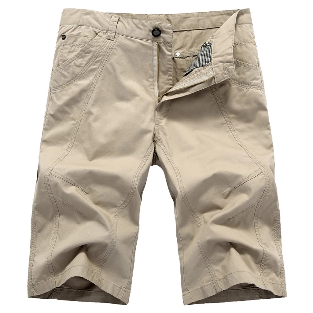 FeiTong новые мужские летние 3/4 три Бриджи повседневные весенне-летние однотонные спортивные штаны лосины с карманами на молнии длиной до икры