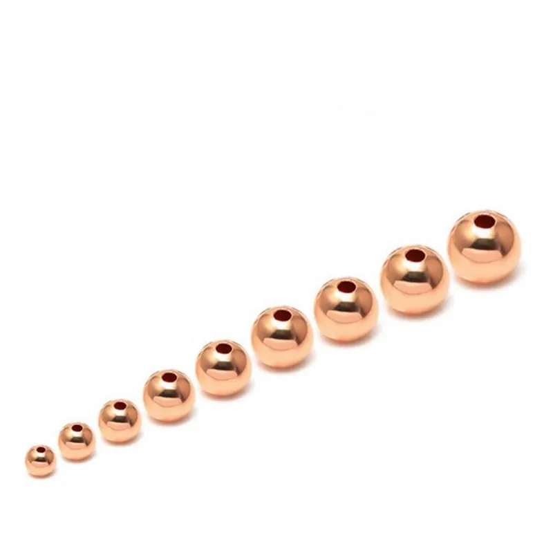 

200pcs/lot Jewelry Findings Diy Metal Crimp Beads Rose Gold Smooth Ball Spacer Beads For Jewelry Making 2.4mm 3mm 4mm 5mm 6mm