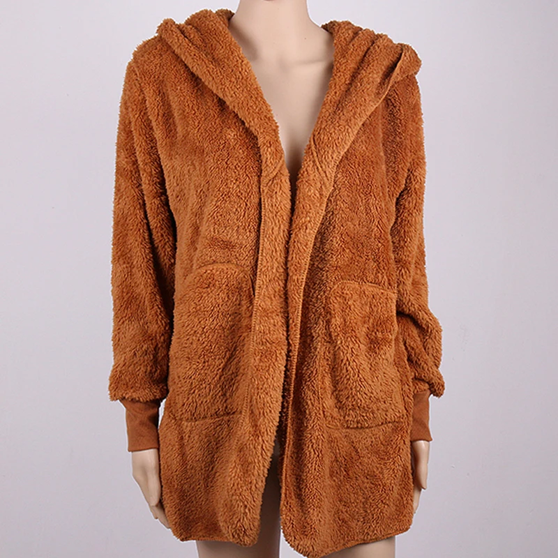 Fleece Jacket Women Autumn Soft Fur jacket Plus Size 3XL