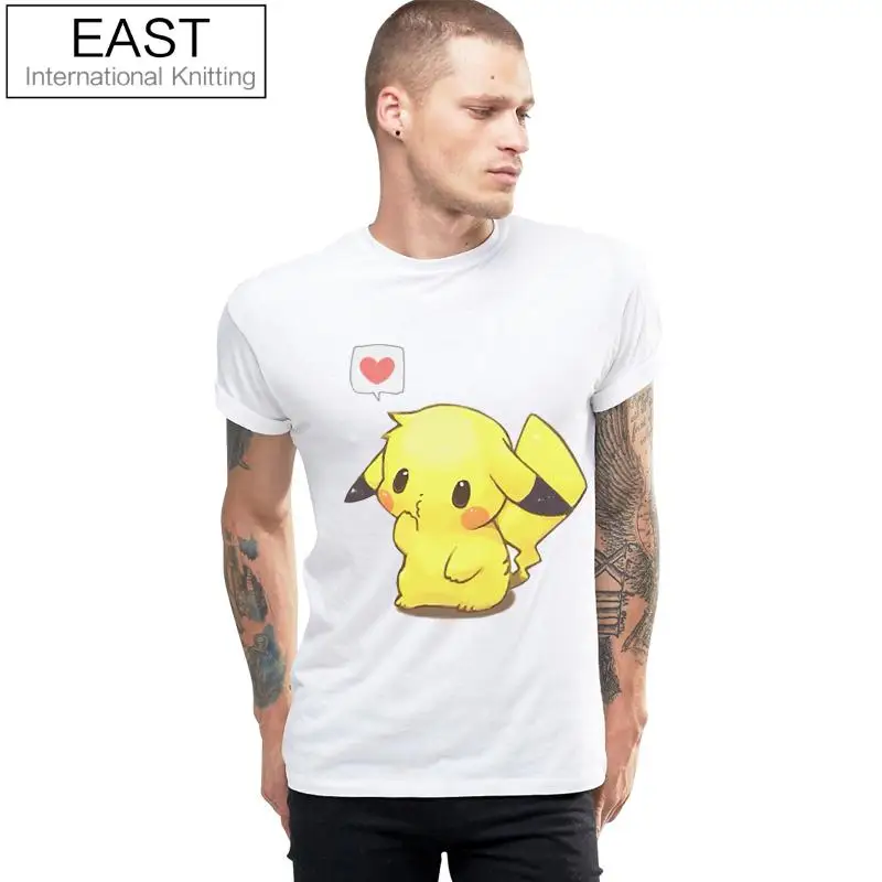 جديد بوكيمون الذهاب تي شيرتات عجيبة بيكاتشو مع القلب المتناثرة المرأة التي شيرت الصيف عارضة قمم الأزواج تيز