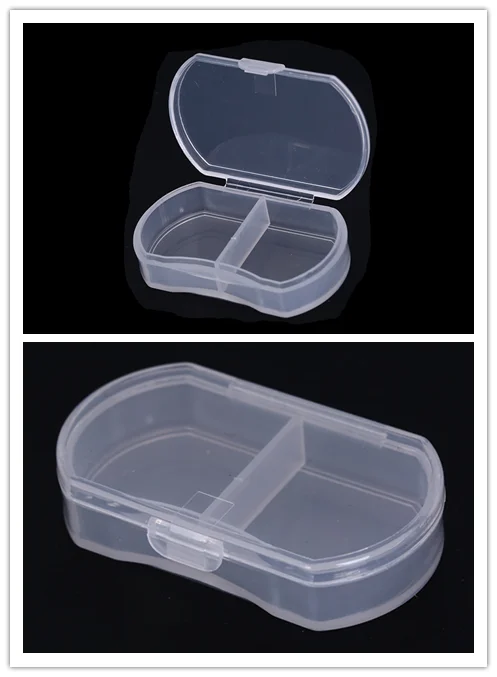 

2Pcs Transparent Pill Box 2 Grids Medicine Container Dispenser Organizer Storage Case Container Pill Case
