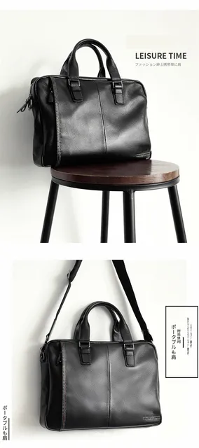 2018 nowy naturalny Cowskin 100% prawdziwej skóry męskie Aktówka moda duża pojemność torba biznesowa czarny mężczyzna ramię Laptop Bag -