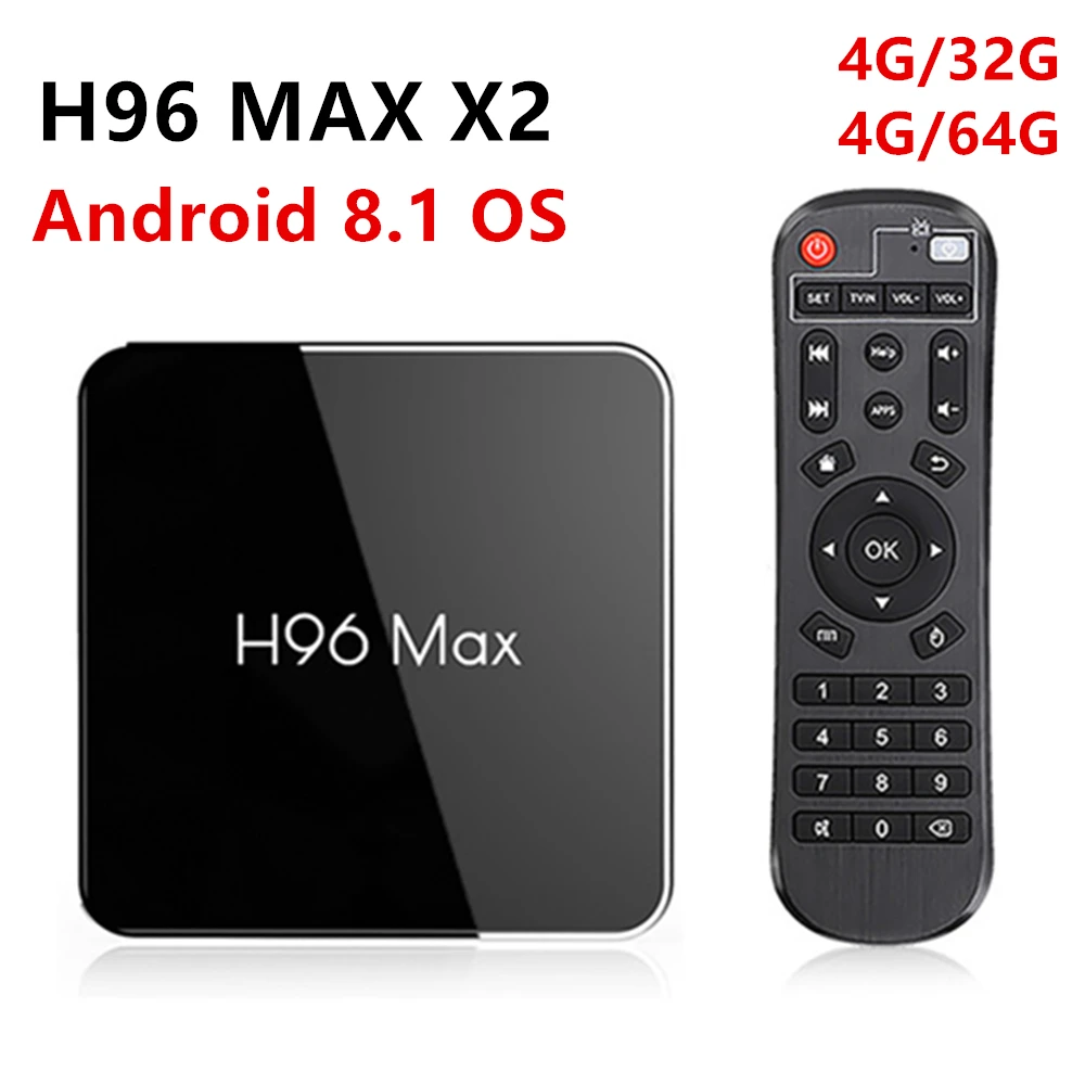 H96 MAX X2 4 ГБ 32 ГБ 64 ГБ Android 8,1 ТВ-приставка S905X2 USB3.0 1080P H.265 4K ТВ-приставка Google Play H96MAX смарт-ТВ-плеер 2 Гб 16 Гб