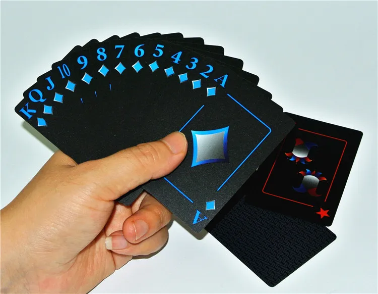 Wasserdicht PVC Poker Mit Aluminium Box Hohe Qualität Schwarz Kunststoff Spielkarten Neuheit Sammlung Board Spiel Geschenk L388