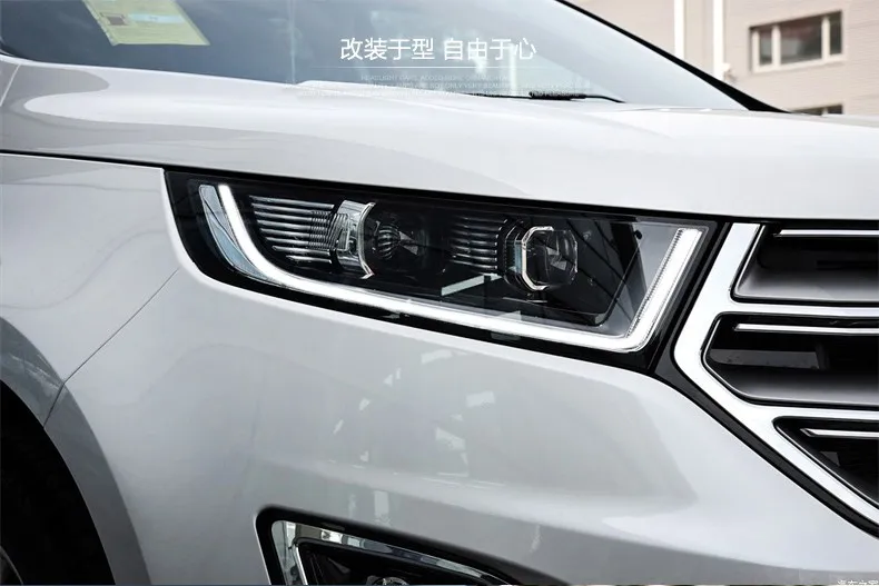 D-YL автомобильный Стайлинг для Ford Edge фары край светодиодный фары DRL дневные ходовые огни Bi-Xenon HID