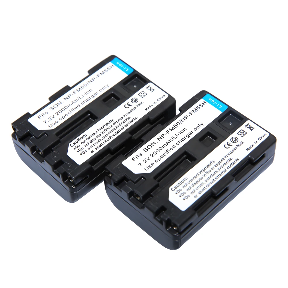 2PCS NP FM50 NP FM50 FM55H Batteries Pack For Sony NP FM51 NP FM30 NP ...