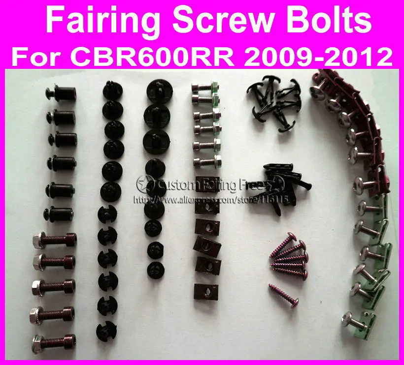 

New Fairings screw bolts kit for HONDA CBR 600RR 2009-2012 cbr600 rr 09- 12 black fairing dag screws,coupling bolt set