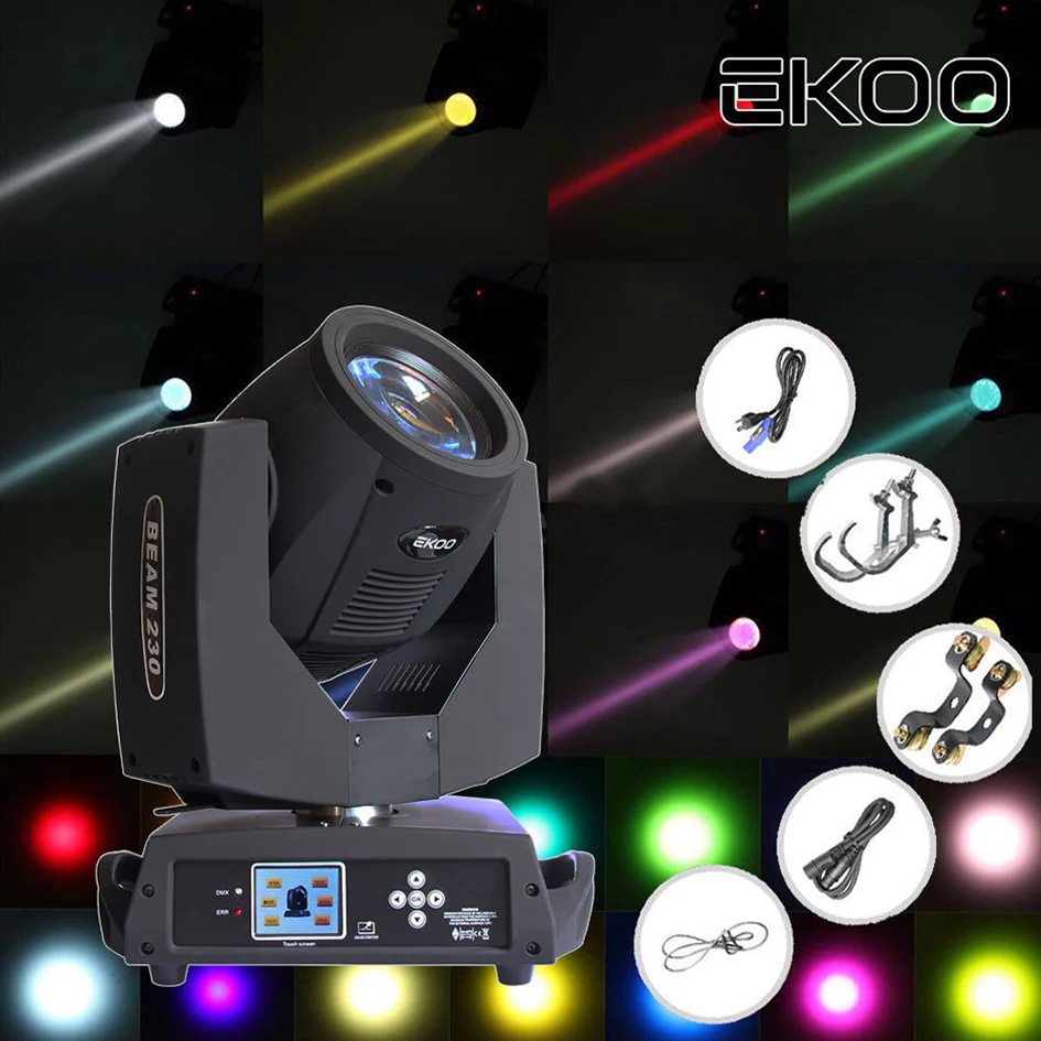 EKOO 230 Вт 7R зум движущийся головной свет луч DMX DJ 8 + 16 Prisma Party American | Лампы и освещение
