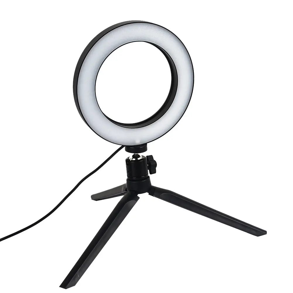 

Portable Ajustable 6 inch USB Photography Ring Light YouTube Video Live LED Selfie beauty fill light with tripod