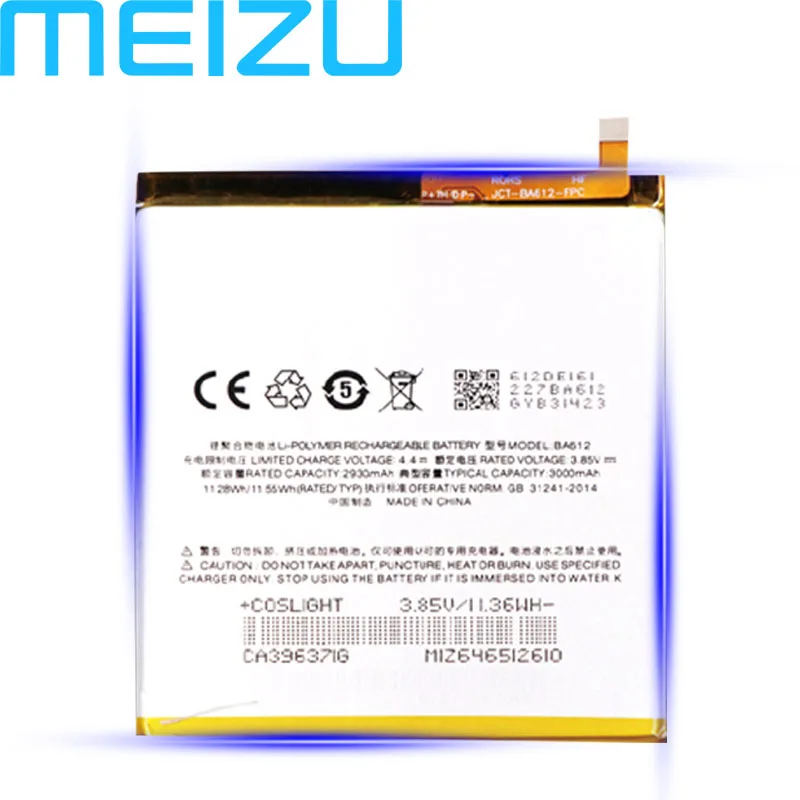 

Meizu 100% Original BA612 BA621 BT53S New Battery For Meizu 5S M5S NOTE M5 NOTE PRO 6S Phone high quality+Tracking Number