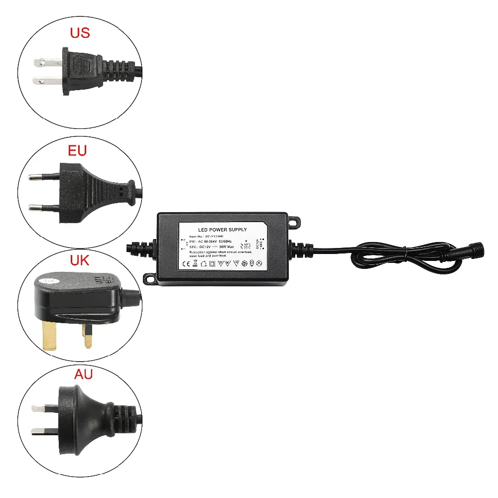 5 Вт/8 Вт/30 Вт DC12V светодиодный трансформатор IP67 Водонепроницаемый Светодиодный источник питания Светодиодный драйвер для освещения Y120XB