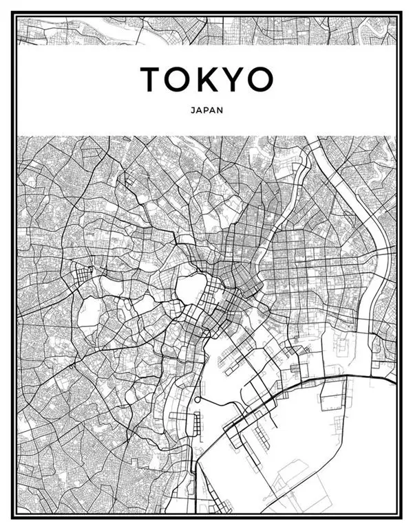 Карта знаменитый город Скандинавская Картина на холсте домашний Декор стены искусства Лэндон Париж Милан Черный Гостиная Офис Отель плакат фон DIY - Цвет: TOKYO