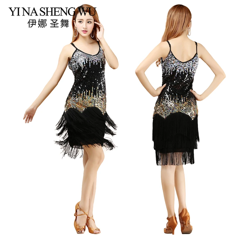 Latin Dance Dress for Women Girls Sexy Tassel Latin Dance Skirt Competition Wear on sale