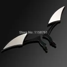 Black Spear Motorcycle Left Right Side Bike Skeleton Skull Rear View Mirrors