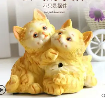 

Shadow control sound control light induction small cat simulation animal sound resin balcony furnis sculpture decoration crafts