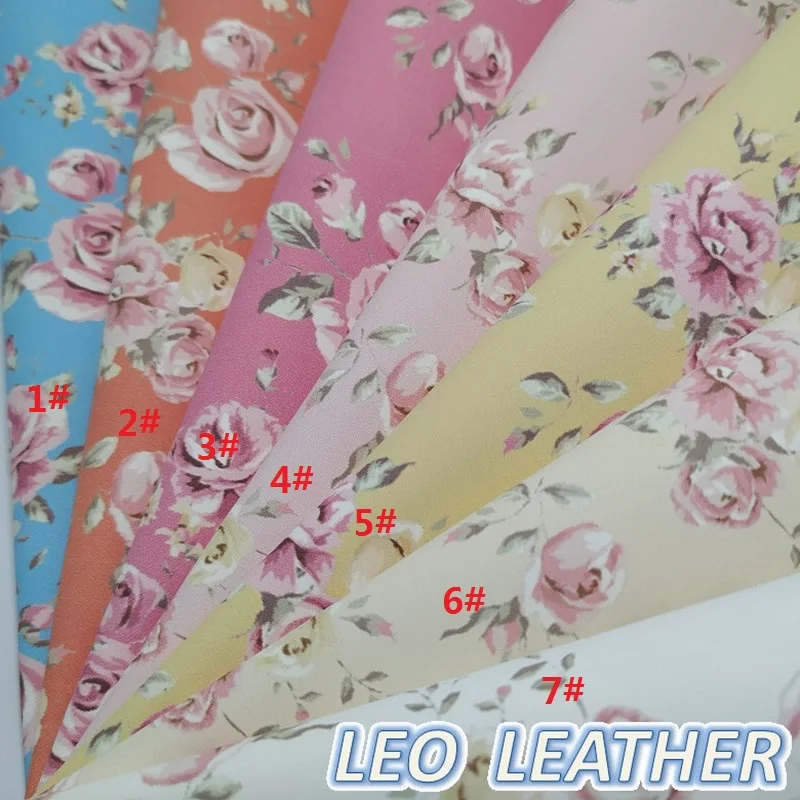 

1PCS 21x29cm A4 SIZE Synthetic Leather, PU Leather with Printed Flowers For DIY Accessories 8S55A