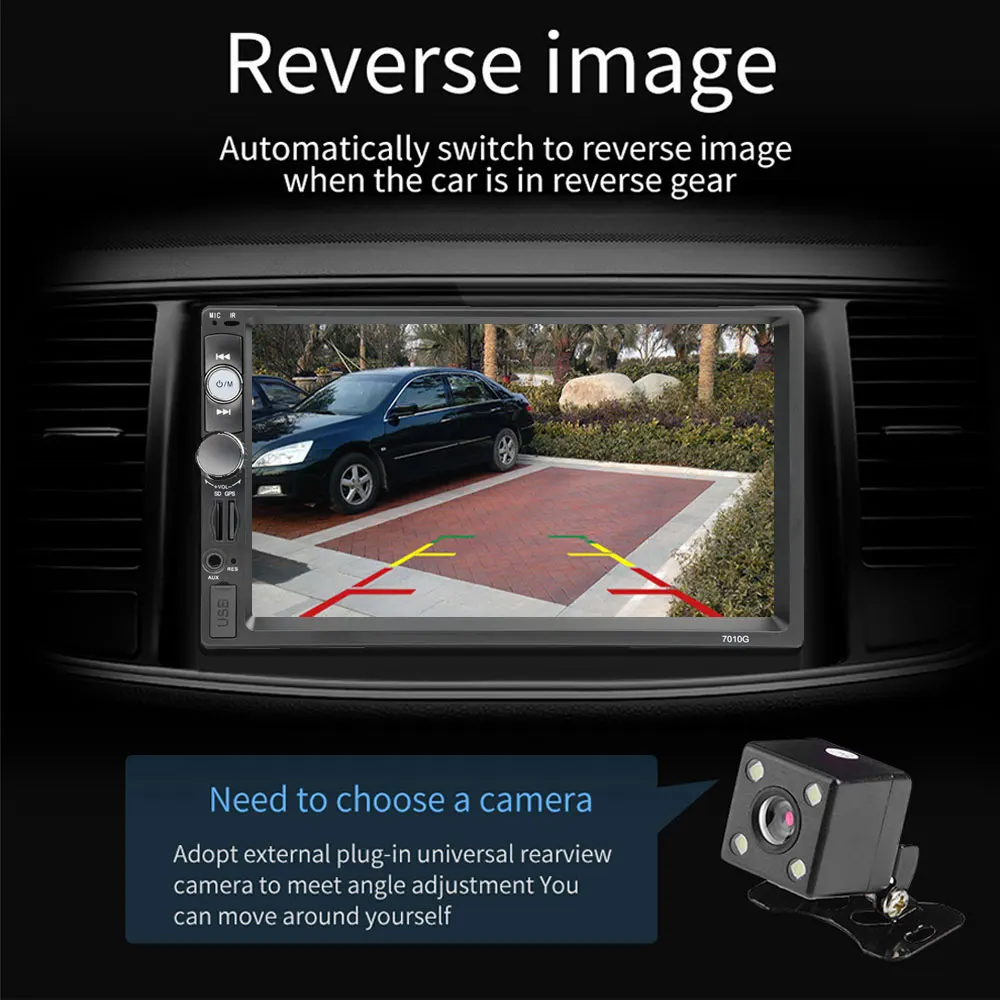 Podofo Autoradio GPS Navigation 2 din Car Multimedia Player Car Radio Car Stereo 7\