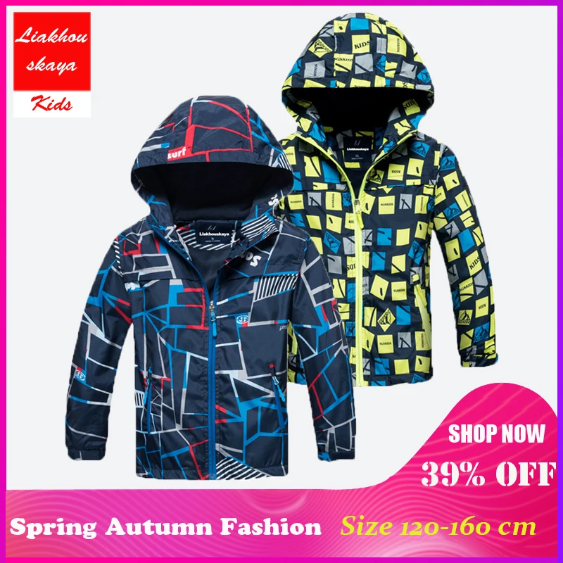 

Liakhouskaya 2019 Boys Spring Jacket Children Water Proof Jacket For Kids Teenage Outerwear Warm Coat With Fleece Hoodies 4-13Y