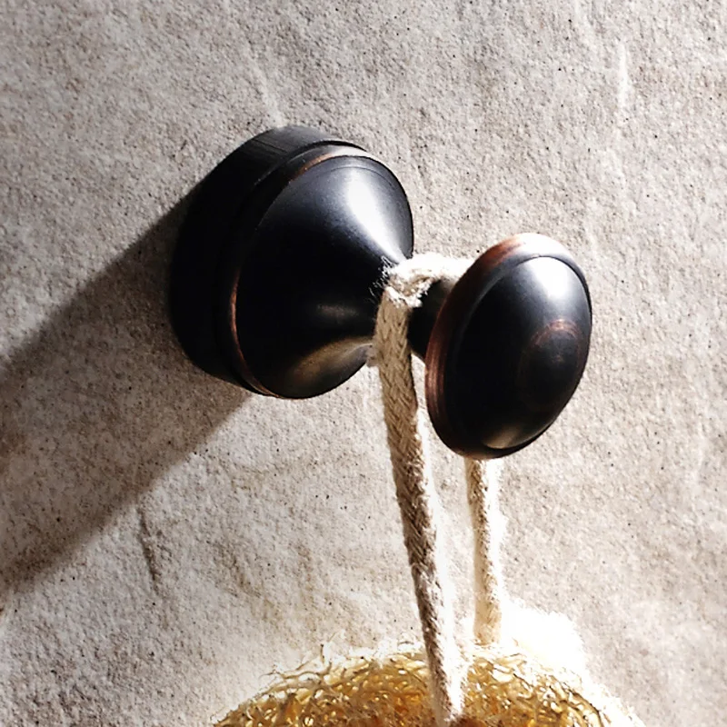 Oil Rubbed Bronze Bathroom Kitchen Wall Mounted Towel Coat Hooks 2 pcs