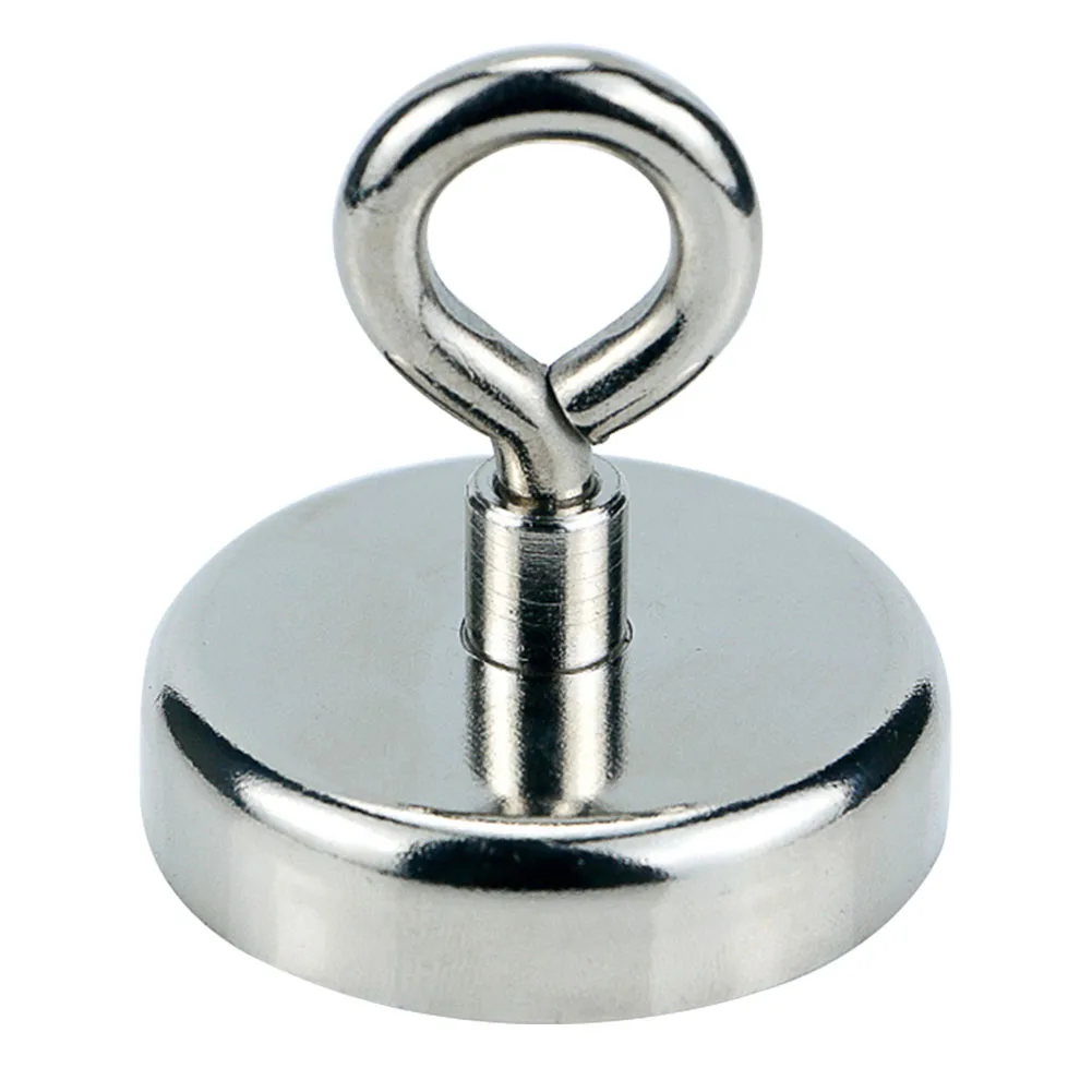 Powerful Force Portable Eyebolt Durable Rare Neodymium River Fishing Magnet Multipurpose Hook Small Lightweight Round | Дом и сад