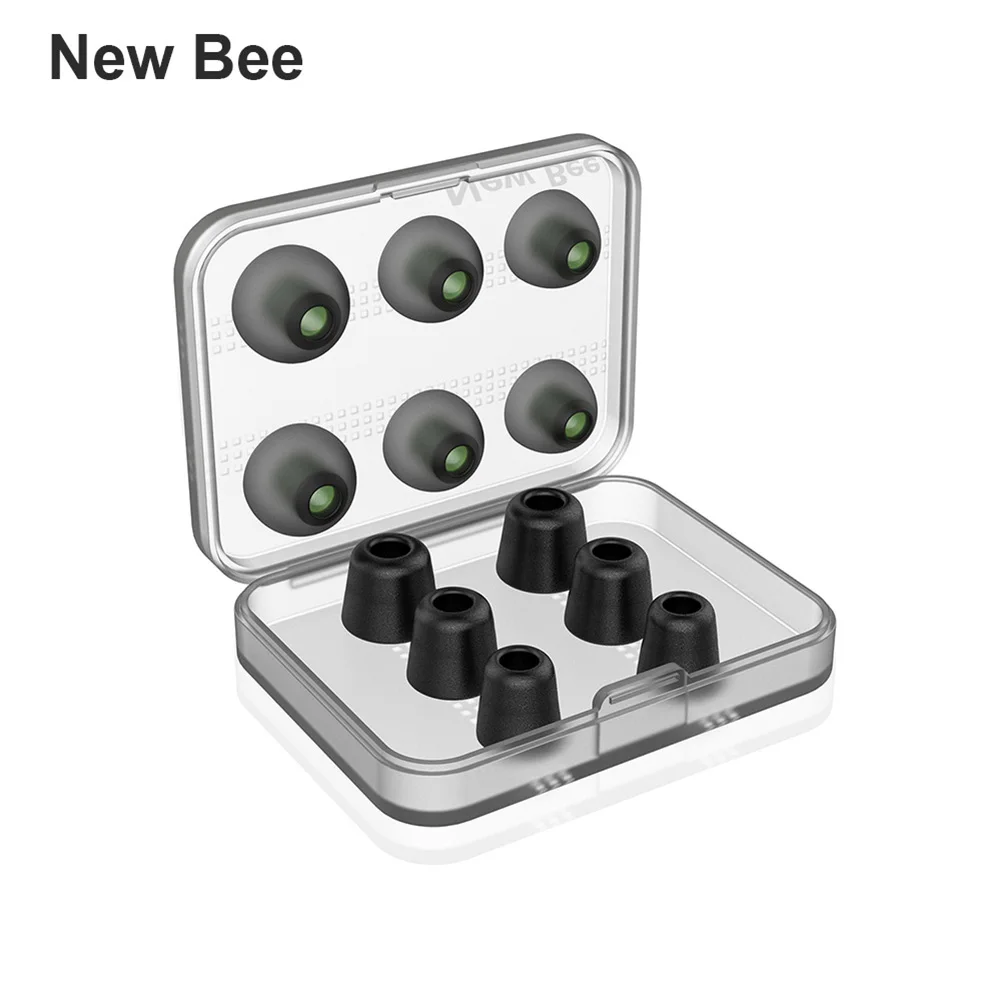 

6 Pairs Memory Foam With Storage Box Noise Isolating Earphone Earplug Replacement Silicone Soft No-slip In-Ear Ear Bud