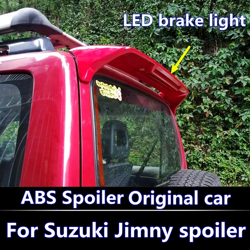 

for Suzuki jimny spoiler with LED light High Quality ABS Material Car Rear Wing spoiler Primer Color 2007-2016 Car Spoiler