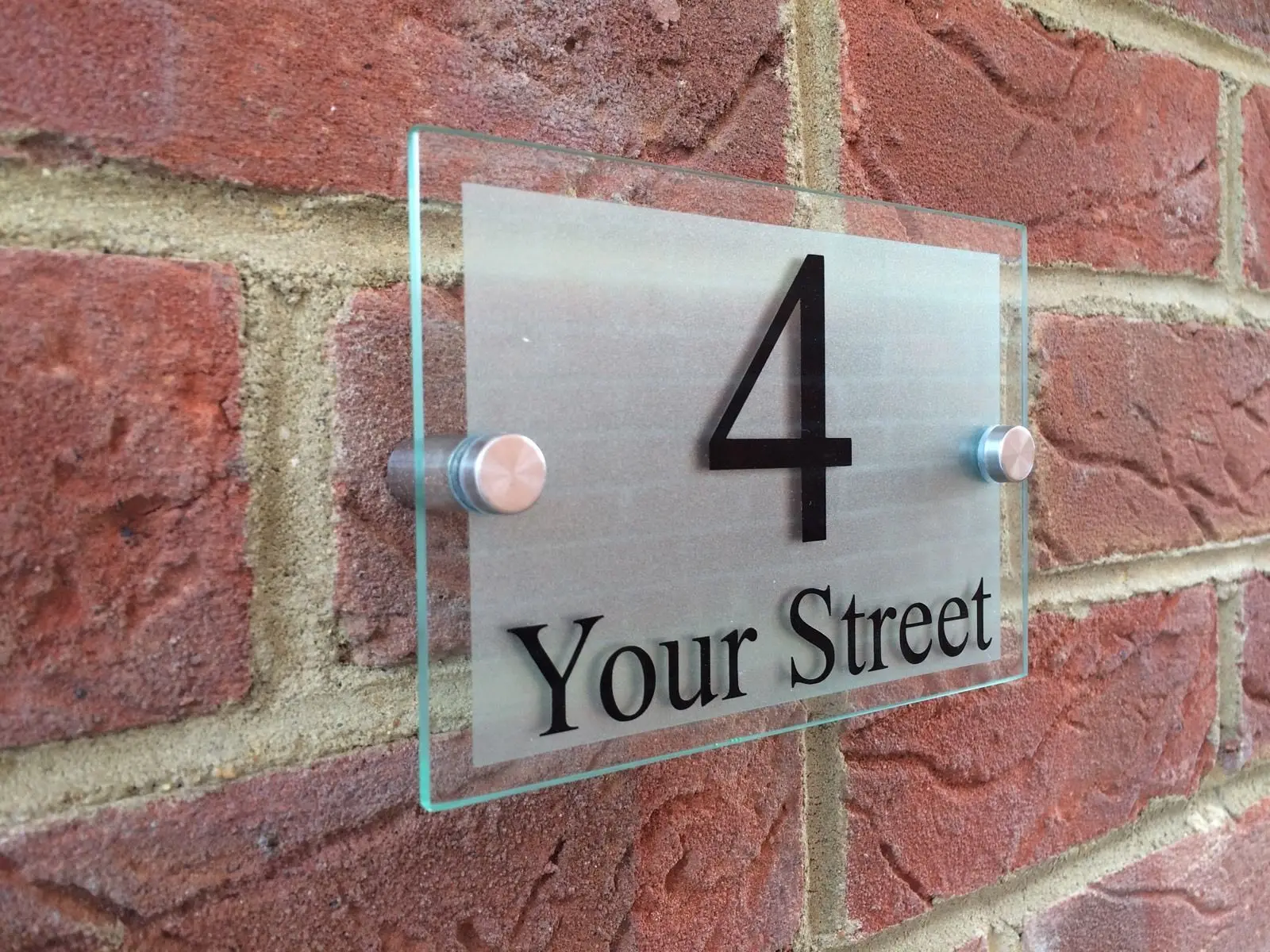 

Customize MODERN DOOR NUMBER / ADDRESS PLAQUE GLASS ACRYLIC OUTDOOR HOUSE SIGN
