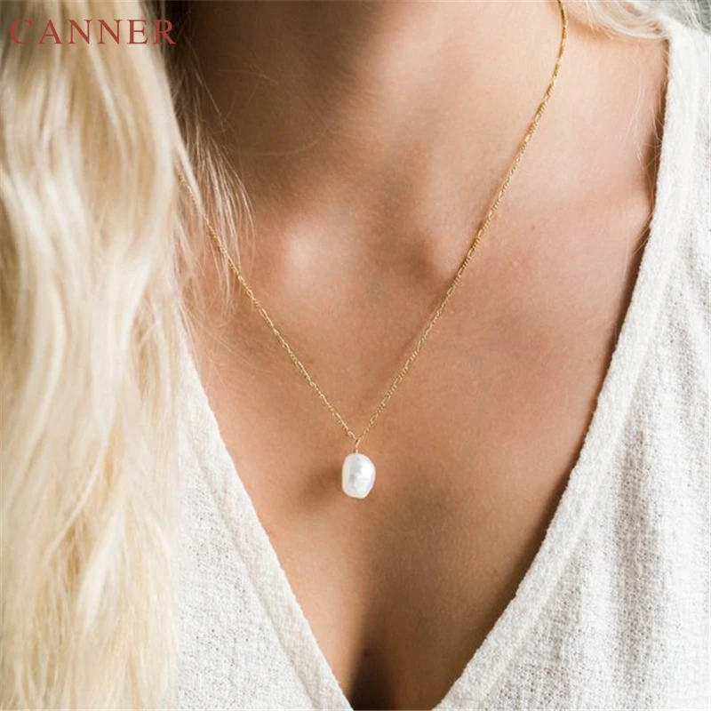 Irregular Freshwater Pearl Pendant Necklace Women Elegant Gold Chains Collar Necklaces Fashion Jewelry collares collier femme C4